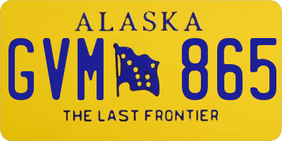 AK license plate GVM865