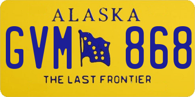 AK license plate GVM868