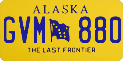 AK license plate GVM880