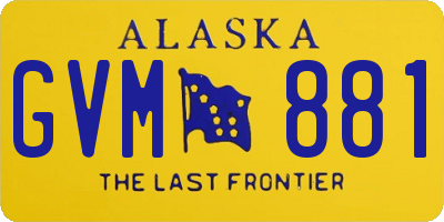 AK license plate GVM881