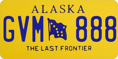AK license plate GVM888