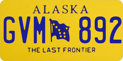 AK license plate GVM892