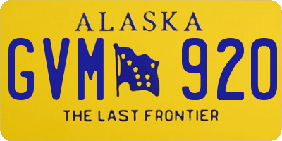 AK license plate GVM920