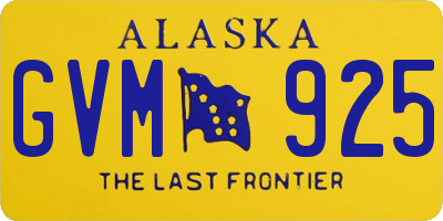 AK license plate GVM925