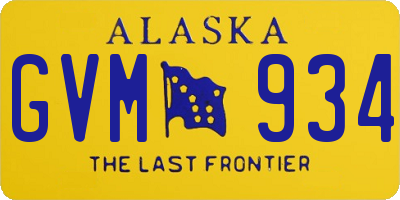 AK license plate GVM934