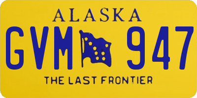 AK license plate GVM947