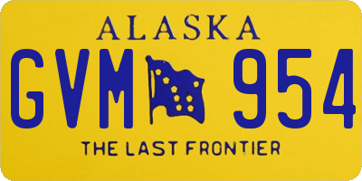 AK license plate GVM954