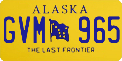 AK license plate GVM965