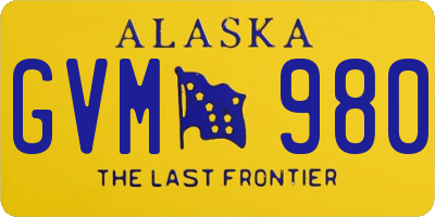 AK license plate GVM980