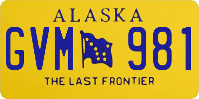 AK license plate GVM981
