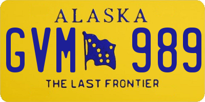 AK license plate GVM989