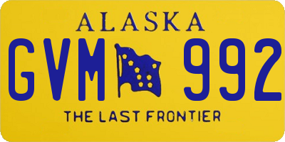 AK license plate GVM992