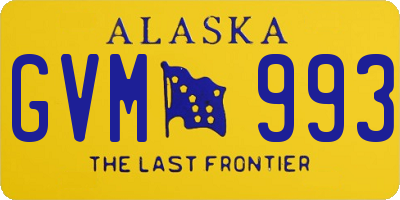 AK license plate GVM993