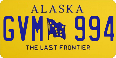 AK license plate GVM994