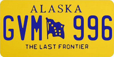 AK license plate GVM996