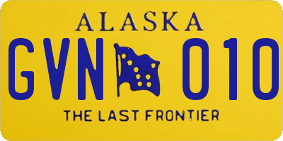 AK license plate GVN010