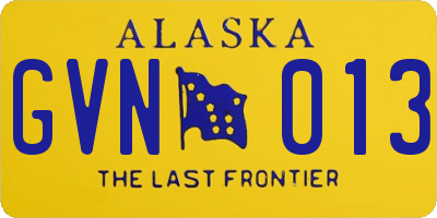 AK license plate GVN013
