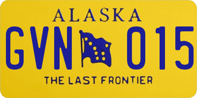 AK license plate GVN015