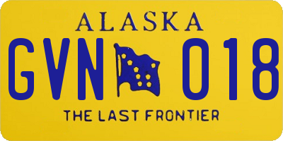 AK license plate GVN018