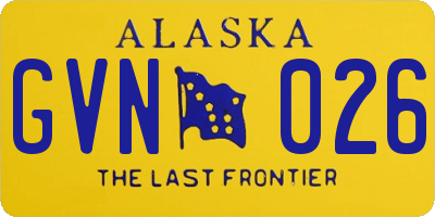 AK license plate GVN026
