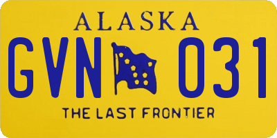 AK license plate GVN031