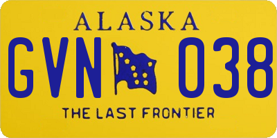 AK license plate GVN038