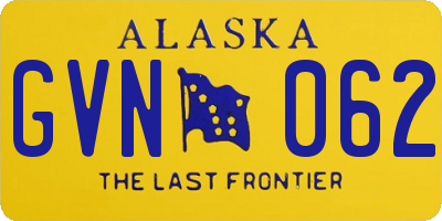 AK license plate GVN062