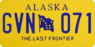 AK license plate GVN071