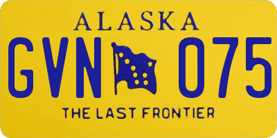 AK license plate GVN075