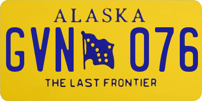 AK license plate GVN076