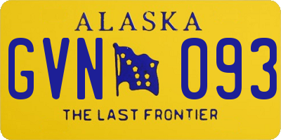 AK license plate GVN093