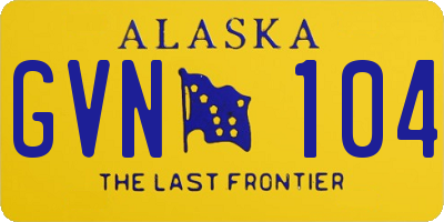 AK license plate GVN104