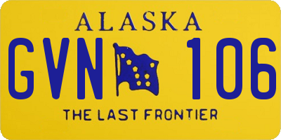 AK license plate GVN106