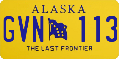 AK license plate GVN113