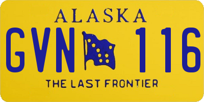 AK license plate GVN116