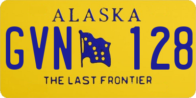 AK license plate GVN128