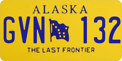 AK license plate GVN132