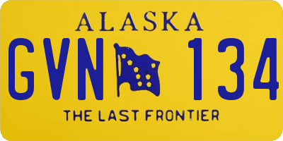 AK license plate GVN134