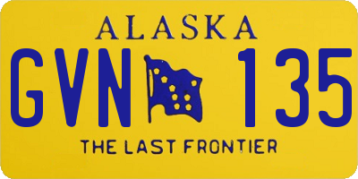AK license plate GVN135