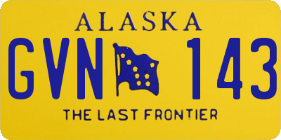AK license plate GVN143