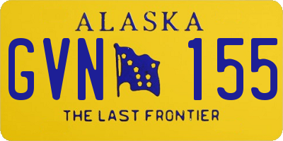 AK license plate GVN155