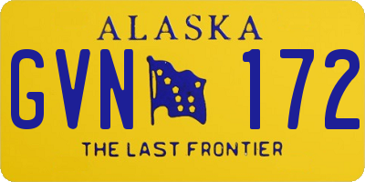 AK license plate GVN172