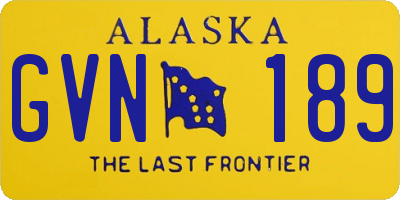 AK license plate GVN189