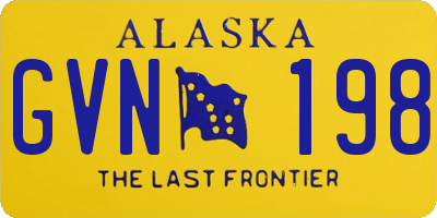 AK license plate GVN198