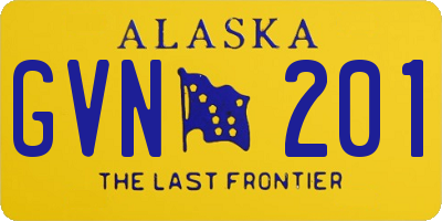 AK license plate GVN201