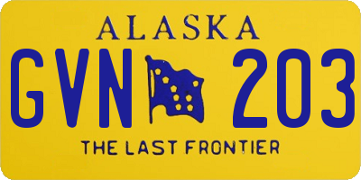 AK license plate GVN203