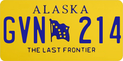 AK license plate GVN214
