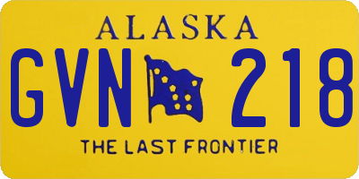 AK license plate GVN218