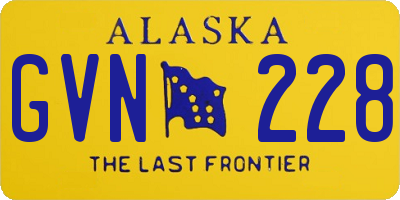 AK license plate GVN228