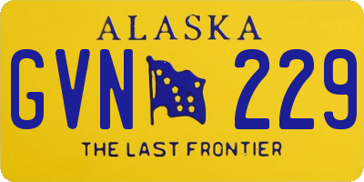 AK license plate GVN229